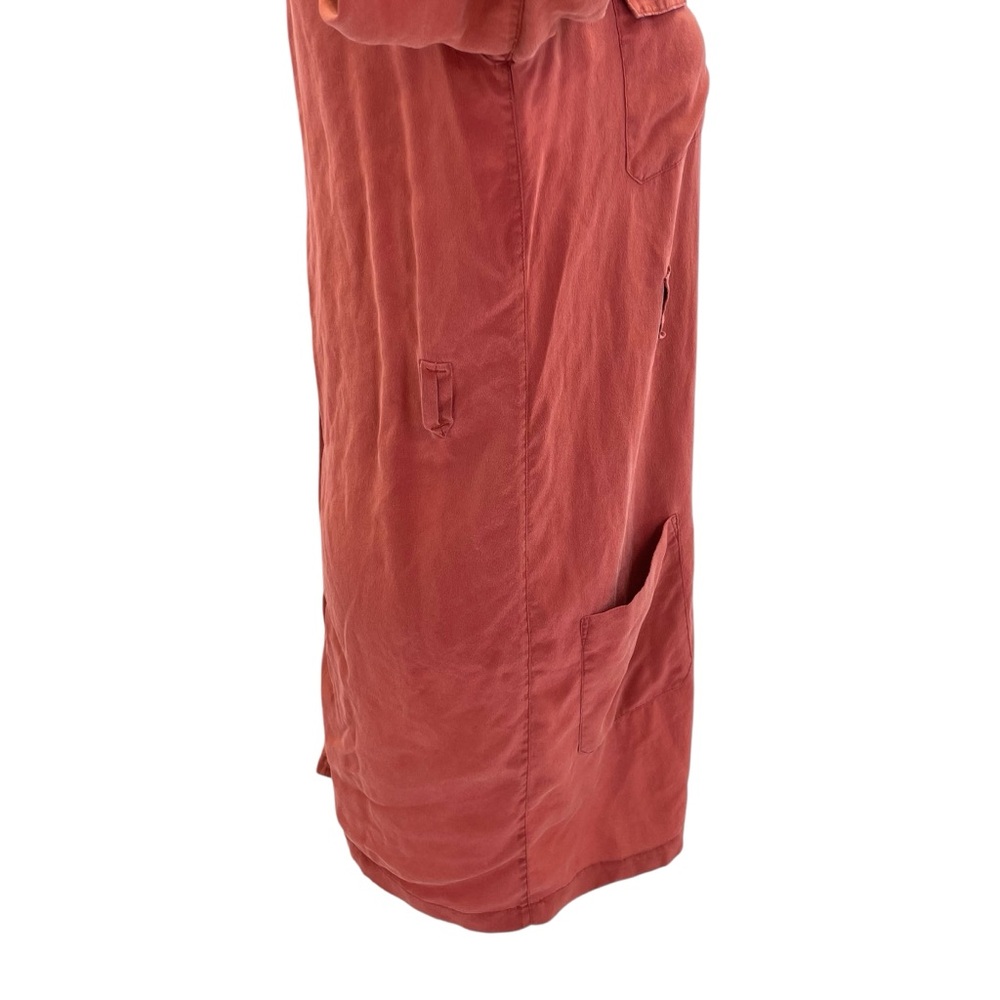 Sézane Silk Shirt Dress 34 Rust/Orange - Picture 2 of 15
